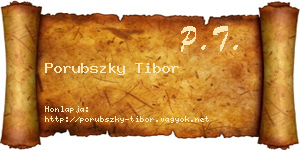 Porubszky Tibor névjegykártya
